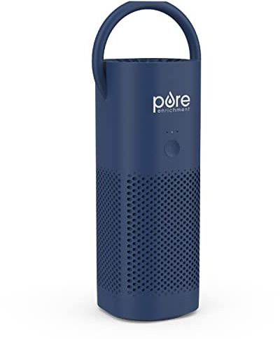 Pure Enrichment® PureZone™ Mini purificatore d'aria portatile - Filtro HEPA senza fili pulisce l'aria ed elimina il 99,97% di polvere, odori e allergeni vicino a te - auto, scuola e ufficio (blu)