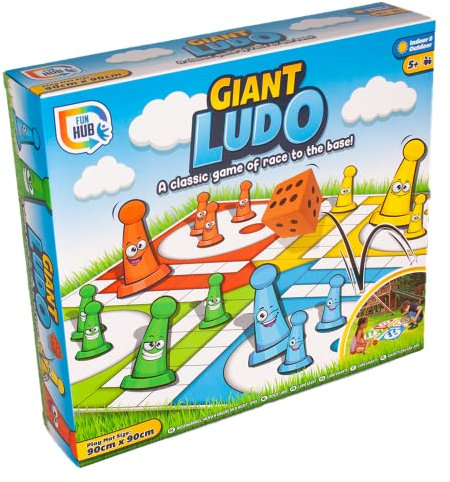 Games Hub Juego de ludo gigante, 60 cm x 60 cm