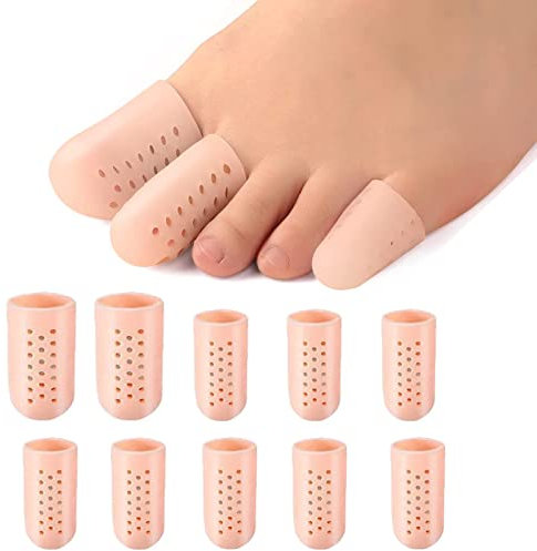 Protezione alluce,10 Pezzis cappucci Copri dita in gel,Protezione Piedi Traspirante Proteggi Dita Piedi,per Previene la formazione di calli e vesciche,Protect Nail Toes Per uomo e per donna