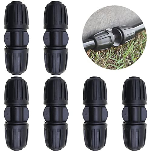 Bewässerung Verbinder, CTRICALVER 6 Stück Gerade Steckverbinder, 1/2 zoll Bewässerung Schlauchverbinder, Kappen Stopfen Stecker Widerhaken Verbinder für Bewässerung System