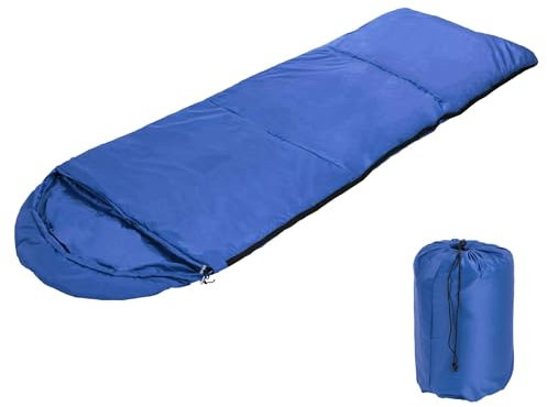 Toboli Schlafsack Blau 210x75cm Deckenschlafsack 950g Erwachsene Ultraleicht Kunstfaser für Camping und Outdoor Campen Erwachsene