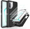 YmhxcY for Galaxy Note 10 Plus Case with Self Healing Flexible TPU Film[2 Pack] and Camera Lens Screen Protective Film[2 Pack],Heavy Protection Cover For Samsung Galaxy Note 10 Plus-Black/Grey