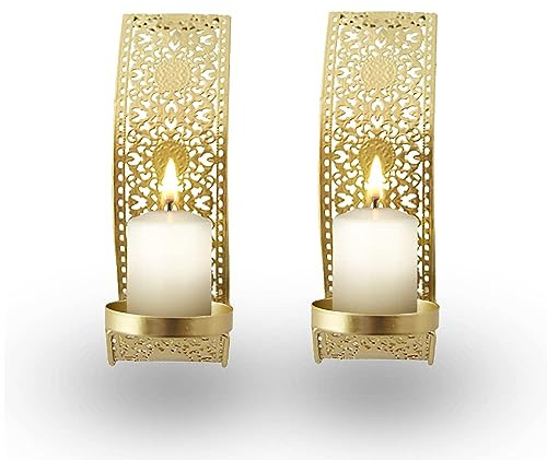 UNISTRENGH Chandeliers Muraux Sconce, Porte Bougie Bougeoir Chandelier Bougeoir Chandeliers DéCoratifs en pour Salon, Salle De Bains, Salle à Manger, Set De 2 (B)