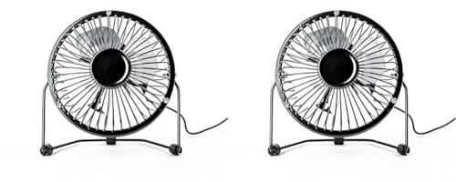 Status USB Desk Fan | 4 Inch Portable Mini Fan | Single Speed Small Fan | Black | SUSBBLKWFAN1PKB4_OOP (Pack of 2)