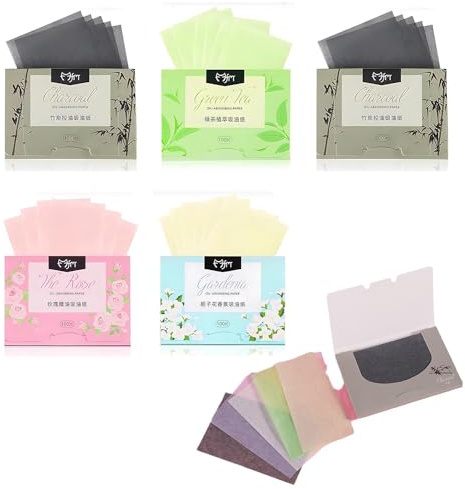 Oil Blotting Sheet,500 Pcs Blotting Paper for Oily Skin Durable Blotting Paper Portable Oil Absorbing Sheets Oil Blotting Sheets for Absorbency Removal of Facial Oil,Sebum,Grease