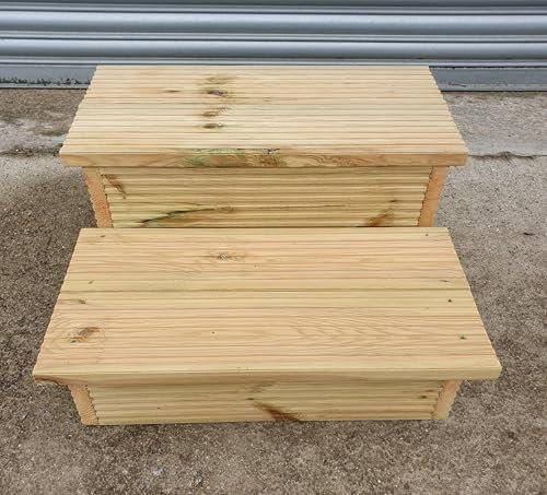 Decking Wooden Steps with nonslip strips ideal hot tubs caravans kids pools pets