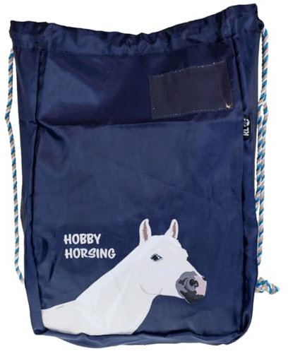 RL24 - Hobby Horse Transportbeutel mit Namensschild – um Steckenpferd & Reitutensilien zu transportieren – tragbar als Rucksack – Hobby Horse Zubehör – Mehrfarbig