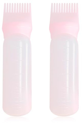 2 Bottiglie Applicatore per Tintura Capelli con Pettine – Flacone 160ml per Olio, Shampoo & Colore – Strumento Preciso Senza Sprechi per Radici, Cuoio Capelluto & Fai-Da-Te
