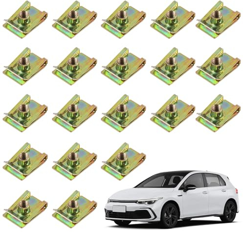 20 Pièces Pinces À Écrous Type U M6 Pour Fixation Voiture, Clips De Carrosserie En Acier Au Manganèse Durable, Clips De Garniture Intérieure Auto, Écrou En Tôle M6 Pour Panneaux