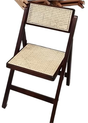 Vikbar rotting- och trästol svart med kaffekudde snygg vilstol för vardagsrum och matsal modern blå accentstol platsbesparande design