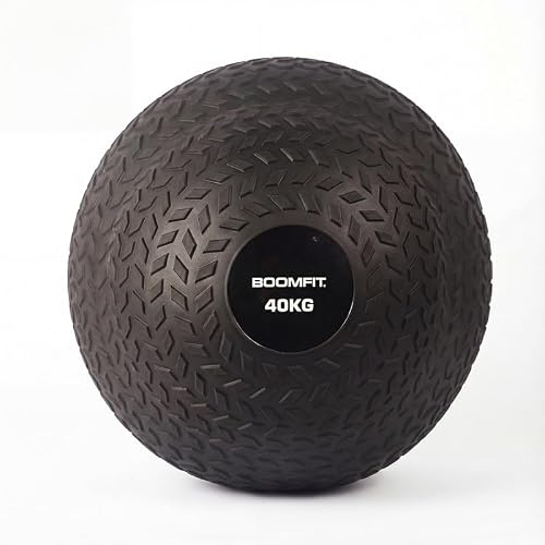 BOOMFIT Slam Ball Antirrebote 4-40 kg para lanzamientos | Textura de Alto Agarre en Caucho | Relleno de Arena Estable | Potencia, Core y Control | Balón Medicinal para Crossfit