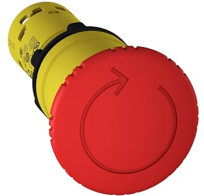 Schneider Electric XB7NS8445 Parada Emergencia Diámetro 22, Rojo, Pulsad. de Seta Diámetro 40 mm, Girar para DCL, No+1 Nc, Juego de 10