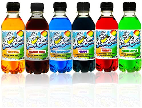Slush Syrup|Snow Cone Syrup - 6 x 250ml Bottles of our Most Popular Flavours - Compatible with All Slush|Slush|Slushie Machines