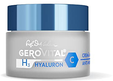 Gerovital Crema Antirughe per Viso da Giorno con Effetto Idratante e Antiossidante, per Donna e Uomo, Acido ialuronico, Vitamina C ed E, Niacinamide, 50 ml
