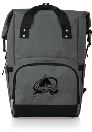 PICNIC TIME NHL Colorado Avalanche OTG Roll-Top Cooler Backpack - Hiking Backpack Cooler - Soft Cooler Bag