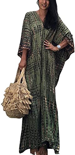 Orshoy Women Kaftan Dress Free Size Caftans Long Tunic Kimono Maxi Everyday Beach Cover Ups Loungewear