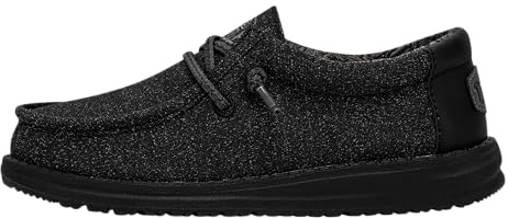 Hey Dude Zapatos Wally Basic para niña, Negro -, 11 Little Kid