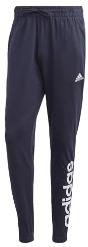 Adidas Hombre Essentials Single Jersey Tapered Elasticized Cuff Logo Pants, Legend Ink, L