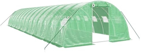 vidaXL Växthus med stålram grön 56 m² 14x4x2 m