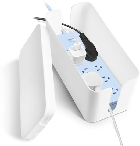 Kabelmanagementbox, Aufbewahrungsbox für Kabel mit Bambusdeckel, Aufbewahrungsbox aus Draht zum Verstecken