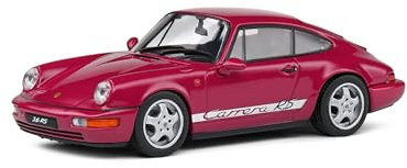 SOLIDO Carrera Mini Car 1/43 Porsche 911 (964) Carrera RS 1992 Ruby Star Red