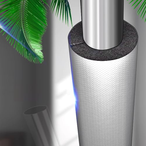 Wetterfeste Isolierung Rohr,Flexible Rohrisolierung Isolierstärke 15/20/30mm,Kautschuk Isolierung Aluminiumfolien Isolierschlauch,Außenbreich Geeigent UV,1Stück (110x30mm/4.33x1.2in)