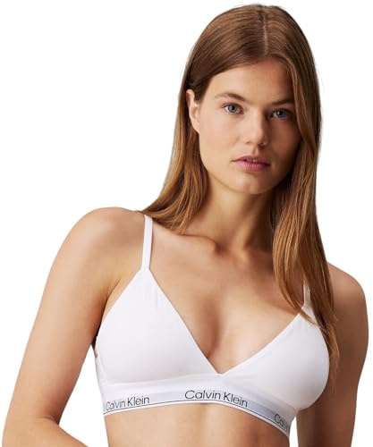 Calvin Klein Damen BH Bralette Triangle herausnehmbare Polster, Weiß (White), XS
