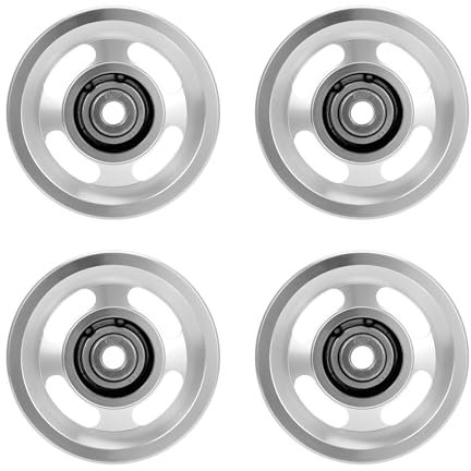 4 Stück Riemenscheibe, Gym Attachments Übungen Krafttraining Zubehör Universallager Riemenscheibe Aluminiumlegierung Umlenkrollen, Bär 300Kg für Sportgeräte Garagentor Rollensysteme 95mm Seilrolle