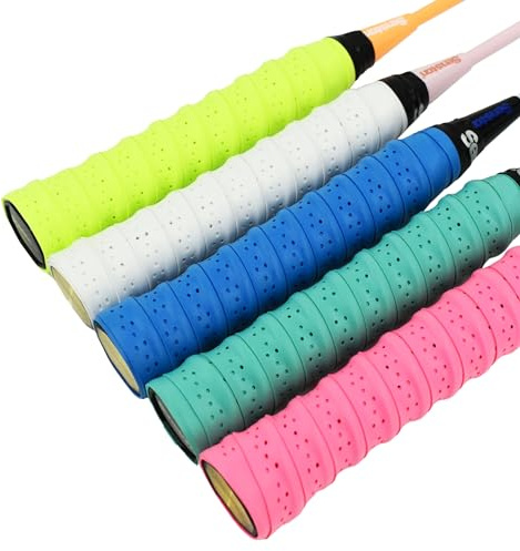 Senston PU Racquet Grip 5 Pack Rackets Overgrip Anti Slip Perforated