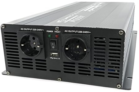SOLARTRONICS NM4000 spänningsomvandlare 24 V 230 V modifierad sinus 4 000 W – 8 000 W toppeffekt – omvandlare 24 V till 230 V strömomvandlare med Schuko och USB-anslutning solinverterare
