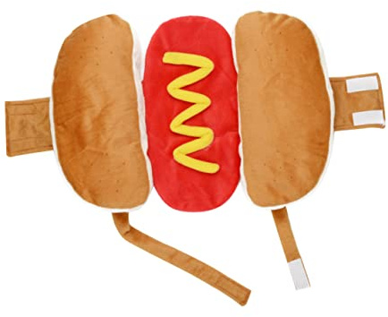 Happyyami Costume Caldo per Cani e Gatti a Forma di Hot Dog, in Cotone, Facile da Indossare, per Cuccioli Durante Attività All'aperto