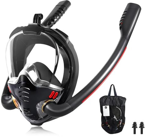 Schnorchelmaske für Erwachsene Vollmaske, Tauchermaske Erwachsene -Vollgesichtsmaske Tauchmaske, Anti-Beschlag & Trockenoberteil Schnorchel Vollmaske