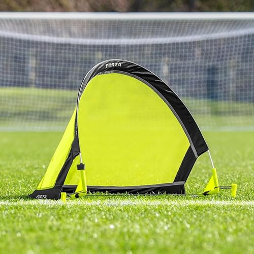 FORZA Flash Pop-Up Football Goals [2.5ft, 4ft or 6ft] - Portable Kids Goal Posts for Shooting Practice - Pop-Up in Minutes | Single or Pair of Goals (2.5ft [Single])