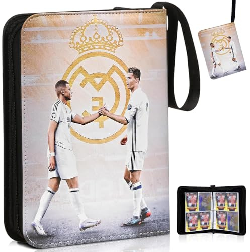 XEERUN Samlaralbum, fotbollskort, samlaralbum för 400 kort med 50 avtagbara fodral, samlarkortalbum för fotboll för att samla och byta (guld)