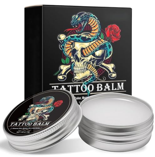 Tattoo Cream & Balm, Gentle Organic Tattoo Moisturiser, No-Petroleum Lotion for Color Enhance, Protects Old & New Tattoos, Daily Maintenance Butter
