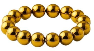 PURAJA Ädelstensring av äkta natursten: hematit | elastisk anti-stressring | pärlring av högkvalitativa mineraler