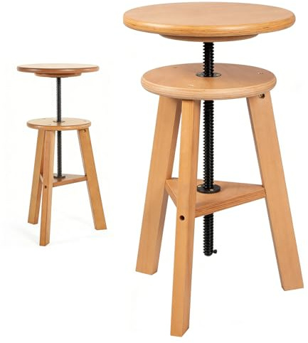 CISSIYOG Wooded Drafting Stool, 48-65cm Artist Stool with Adjustable Height