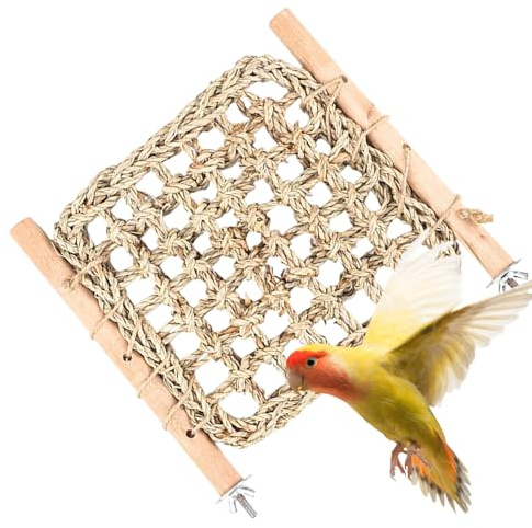 Doqeou Escalera para Jaula de Aves,Soporte de Escalada y Masticación para Periquitos | Posadero con Escalera para Conure En Jaula,para Entrenamiento y Alimentación de Aves como Conure y