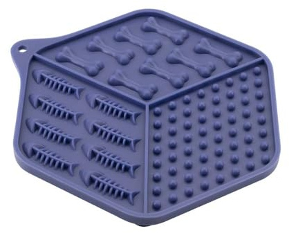 Masilic Tappetino Da Leccare Per Cani In Silicone, Hex, 18,5x15,5 cm Navy