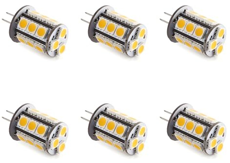 Makergroup T3 G4 Bi-pin LED Light Bulbs, 12VAC/DC Low Voltage 3Watt Daylight White 6000K for Outdoor Landscape Lighting Pathlights, Deck, Step, Paver Lights 6-Pack