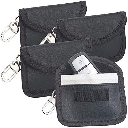 Semptec Urban Survival Technology Schlüsseltasche: 4er-Set RFID-Schutztaschen für Funk-Autoschlüssel, aus Kunstleder (RFID Tasche Autoschlüssel, Schlüsseltasche, Sclüsselanhänger)