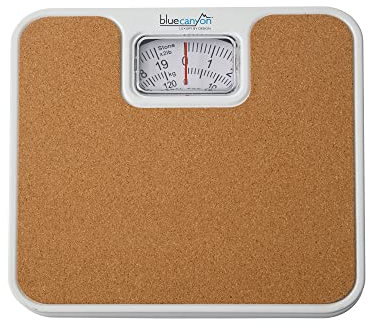 Blue Canyon Mechanical Z Series Bathroom Scales| Measure Body, Luggage Weight| Maintain Fitness| kg/lb Unit Readings| 125kg Max Capacity| High-Precision Mechanics| Accurate Bathroom Scale (Cork)