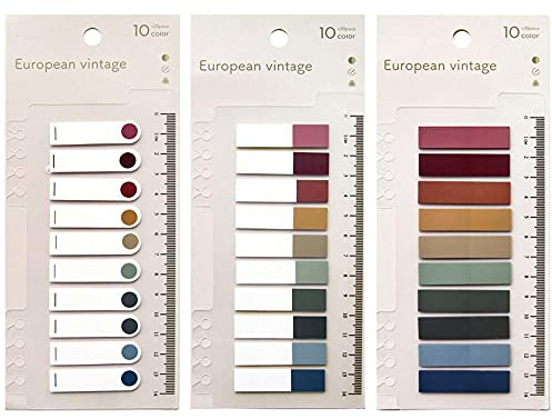 CICILIAYA Index Tabs with Ruler, 3 Pack 600 Pieces Sticky Note Marker, Writable and Repositionable File Flags Colored Page Markers Labels for Reading Notes, Notebook, Books, Classify Files (Color-B)