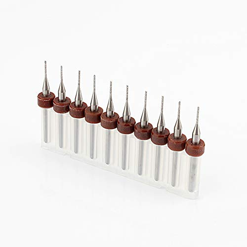 10 brocas de carburo hoja de acero de tungsteno de 08 mm herramienta de broca de grabado CNC/PCB juego de brocas micro para placa de circuito PCB fabricación de joyas de PCB