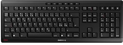 CHERRY STREAM KEYBOARD WIRELESS, Teclado Inalámbrico, Distribución de Teclado Pan Nordic (QWERTY), Radiofrecuencia de 2,4 GHz, Teclas Silenciosas, Diseño Plano, Funciona con Pilas, Negro