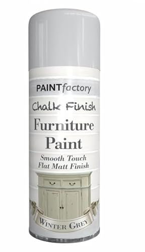 Classic Signature - 1 x Chalk Finish Winter Grey Spray Paint 400ml - Aerosol Furniture Spray Paint Smooth Touch Matt FinishHome and Office