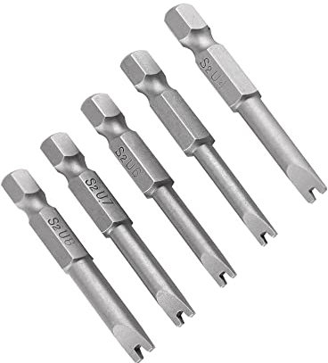 Fongmore Schraubenschlüssel-Set, 6,35 mm Sechskantschaft, legierter Stahl, U-Form, magnetisch, Schraubendreher-Bits, U4, U5, U6, U7, U8, 50 mm Länge, 5 Stück