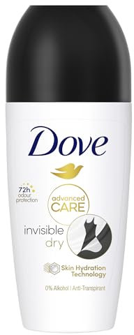 Dove Advanced Care Anti Transpirant Deo Roll-On Invisible Dry contro le macchie bianche protegge 48h dall'odore del corpo e dall'umidità delle ascelle, 50 ml, 1 pezzo