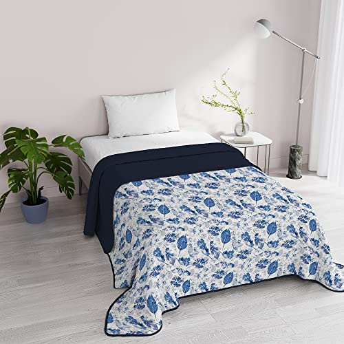 Italian Bed Linen Couette d’été en Microfibre, Fantasy, 1 Place et Demie 220x270cm, Foglie