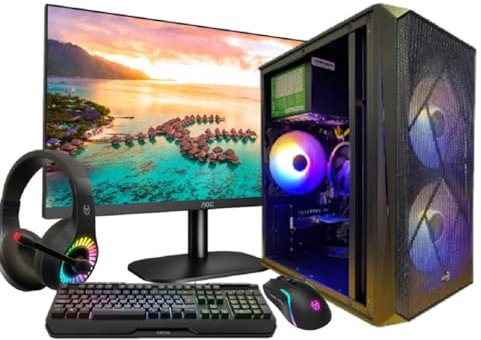 PC Gaming Completo • TrendingPC • Ryzen 5 5600GT Pro 6X 4,60Ghz • 16Gb RAM DDR4 RGB • 500gb m.2 SSD • AMD Radeon Vega 7 Graphics • Windows 11 • WiFi • Monitor 24 100hz • Teclado, Auriculares y ratón